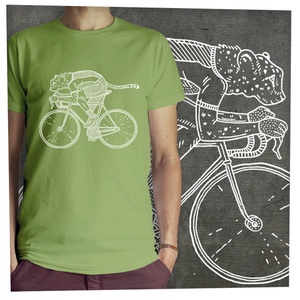 Bicajos gepárd -  Jó minőségű klasszikus férfipóló - ruha & divat - férfi ruha - póló - Meska.hu