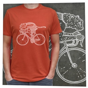 Bicajos gepárd - Prémium bio férfi póló - ruha & divat - férfi ruha - póló - Meska.hu