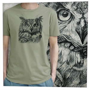 Bagoly - Baász - Prémium bio férfi póló, Ruha & Divat, Férfi ruha, Póló, Fotó, grafika, rajz, illusztráció, MESKA