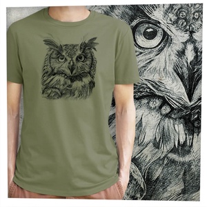 Bagoly - Baász - Prémium bio férfi póló - ruha & divat - férfi ruha - póló - Meska.hu