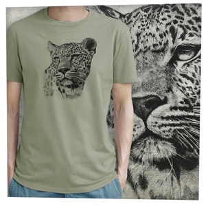 Leopárd - Baász - Prémium bio férfi póló - ruha & divat - férfi ruha - póló - Meska.hu