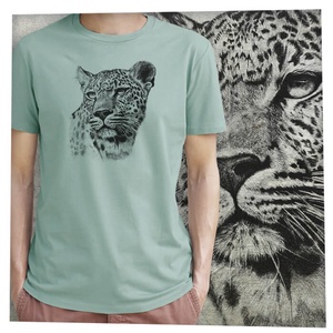 Leopárd - Baász - Prémium bio férfi póló - ruha & divat - férfi ruha - póló - Meska.hu