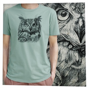 Bagoly - Baász - Prémium bio férfi póló - ruha & divat - férfi ruha - póló - Meska.hu