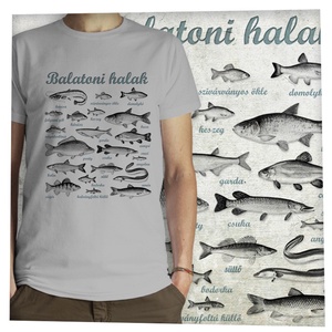 Balatoni halak -  Jó minőségű klasszikus férfi póló - ruha & divat - férfi ruha - póló - Meska.hu