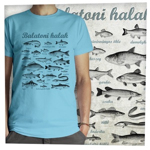 Balatoni halak -  Jó minőségű klasszikus férfi póló - ruha & divat - férfi ruha - póló - Meska.hu