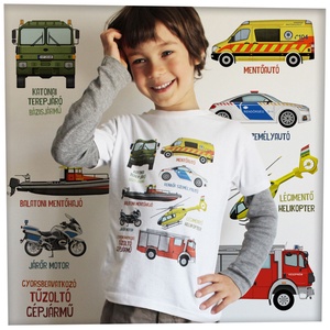 Mentő járművek - Jó minőségű klasszikus gyerekpóló, Ruha & Divat, Gyerekruha, Póló, Fotó, grafika, rajz, illusztráció, MESKA