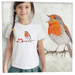 Vörösbegy - Prémium bio gyerekpóló, Ruha & Divat, Gyerekruha, Póló, Fotó, grafika, rajz, illusztráció, MESKA