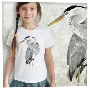 Szürke gém - Prémium bio gyerekpóló, Ruha & Divat, Gyerekruha, Póló, Fotó, grafika, rajz, illusztráció, MESKA