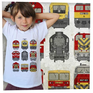 9 mozdony - Jó minőségű klasszikus gyerekpóló, Ruha & Divat, Gyerekruha, Póló, Fotó, grafika, rajz, illusztráció, MESKA