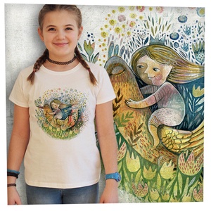Leányka Madárháton - Jó minőségű karcsúsított lányka póló, Ruha & Divat, Gyerekruha, Póló, Fotó, grafika, rajz, illusztráció, MESKA