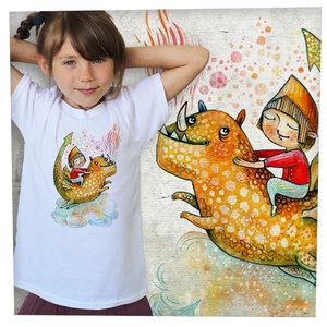 Sárkánylovas - Jó minőségű klasszikus gyerekpóló, Ruha & Divat, Gyerekruha, Póló, Fotó, grafika, rajz, illusztráció, MESKA