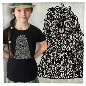 Puli fehér - Jó minőségű karcsúsított lányka póló, Ruha & Divat, Gyerekruha, Póló, Fotó, grafika, rajz, illusztráció, MESKA