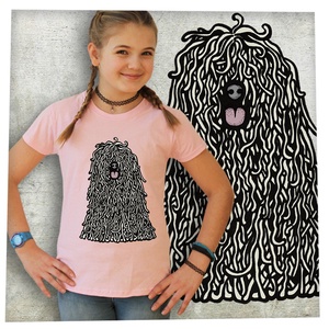 Puli fehér - Jó minőségű karcsúsított lányka póló - ruha & divat - gyerekruha - póló - Meska.hu