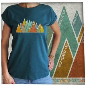 15 hegycsúcs - Magyar hegységek - Lezser női póló - ruha & divat - női ruha - póló, felső - Meska.hu