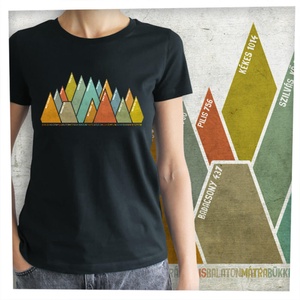 15 hegycsúcs - Magyar hegységek -  Prémium bio női póló, Ruha & Divat, Női ruha, Póló, felső, Fotó, grafika, rajz, illusztráció, MESKA