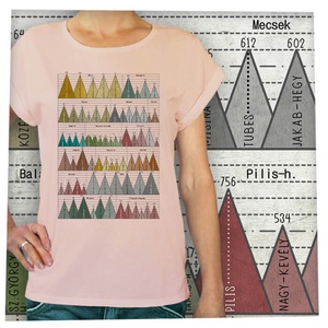 73 hegycsúcs - Magyar hegységek - Lezser női póló - ruha & divat - női ruha - póló, felső - Meska.hu