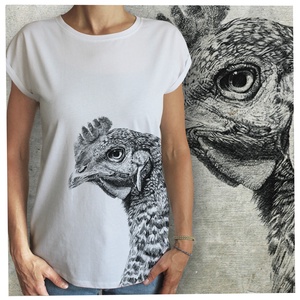 Csirke - Baász - Lezser női póló, Ruha & Divat, Női ruha, Póló, felső, Fotó, grafika, rajz, illusztráció, MESKA