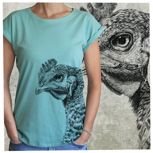 Csirke - Baász - Lezser női póló - ruha & divat - női ruha - póló, felső - Meska.hu