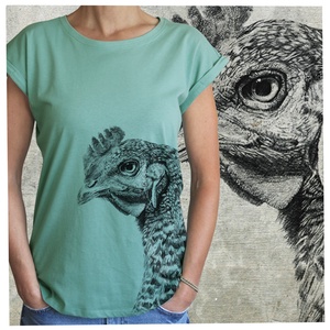 Csirke - Baász - Lezser női póló - ruha & divat - női ruha - póló, felső - Meska.hu