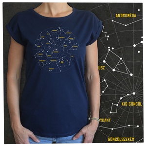 Csillagképek - Lezser női póló - ruha & divat - női ruha - póló, felső - Meska.hu