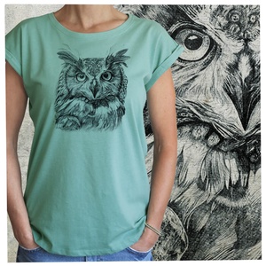 Bagoly - Baász - Lezser női póló - ruha & divat - női ruha - póló, felső - Meska.hu