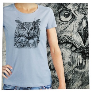 Bagoly - Baász - Prémium bio női póló, Ruha & Divat, Női ruha, Póló, felső, Fotó, grafika, rajz, illusztráció, MESKA