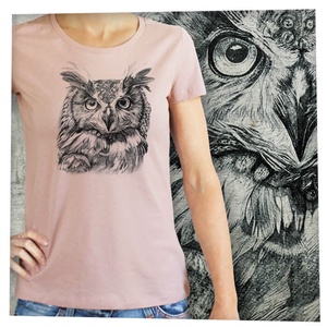 Bagoly - Baász - Prémium bio női póló - ruha & divat - női ruha - póló, felső - Meska.hu