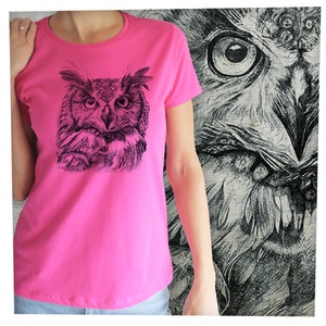 Bagoly - Baász - Prémium bio női póló - ruha & divat - női ruha - póló, felső - Meska.hu