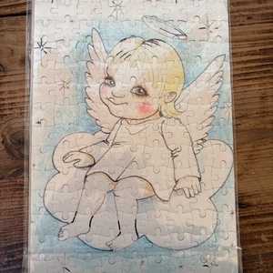 Hűtőmágnes puzzle angyalka, Otthon & Életmód, Konyhafelszerelés, tálalás, Konyhai dekoráció, Hűtőmágnes, Fotó, grafika, rajz, illusztráció, MESKA