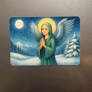 Zöld angyal hűtőmágnes - Meska.hu