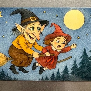 Hűtőmágnes - Kisboszi repülni tanul, Otthon & Életmód, Konyhafelszerelés, tálalás, Konyhai dekoráció, Hűtőmágnes, Fotó, grafika, rajz, illusztráció, MESKA