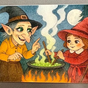 Hűtőmágnes - Kisboszi főzni tanul, Otthon & Életmód, Konyhafelszerelés, tálalás, Konyhai dekoráció, Hűtőmágnes, Fotó, grafika, rajz, illusztráció, MESKA