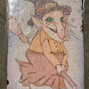 Hűtőmágnes puzzle - Boszorkány, Otthon & Életmód, Konyhafelszerelés, tálalás, Konyhai dekoráció, Hűtőmágnes, Fotó, grafika, rajz, illusztráció, MESKA