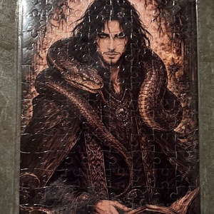 Hűtőmágnes puzzle - Varázsló kígyóval, Otthon & Életmód, Konyhafelszerelés, tálalás, Konyhai dekoráció, Hűtőmágnes, Fotó, grafika, rajz, illusztráció, MESKA