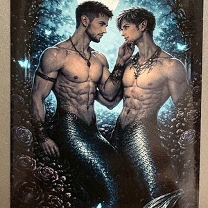 Hűtőmágnes - Valentin nap sellő fiúk, Otthon & Életmód, Konyhafelszerelés, tálalás, Konyhai dekoráció, Hűtőmágnes, Fotó, grafika, rajz, illusztráció, MESKA