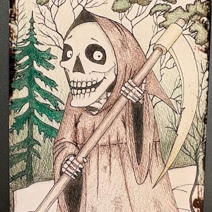 Hűtőmágnes - A Kaszás, Otthon & Életmód, Konyhafelszerelés, tálalás, Konyhai dekoráció, Hűtőmágnes, Fotó, grafika, rajz, illusztráció, MESKA