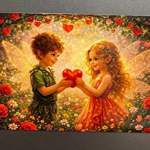 Hűtőmágnes - Valentin nap tündér gyerekek, Otthon & Életmód, Konyhafelszerelés, tálalás, Konyhai dekoráció, Hűtőmágnes, Fotó, grafika, rajz, illusztráció, MESKA