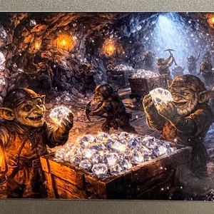 Hűtőmágnes - Koboldok a gyémántbányában, Otthon & Életmód, Konyhafelszerelés, tálalás, Konyhai dekoráció, Hűtőmágnes, Fotó, grafika, rajz, illusztráció, MESKA