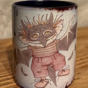 Denevér bögre, Otthon & Életmód, Konyhafelszerelés, tálalás, Tálalás, Bögre & Csésze, Fotó, grafika, rajz, illusztráció, MESKA