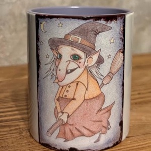 Boszorkány bögre, Otthon & Életmód, Konyhafelszerelés, tálalás, Tálalás, Bögre & Csésze, Fotó, grafika, rajz, illusztráció, MESKA