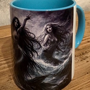 Gótikus szirének a viharos óceánban bögre - otthon & életmód - konyhafelszerelés, tálalás - tálalás - bögre & csésze - Meska.hu