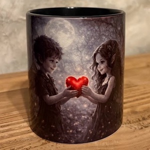 Gótikus tündérgyerekek szerelme bögre, Otthon & Életmód, Konyhafelszerelés, tálalás, Tálalás, Bögre & Csésze, Fotó, grafika, rajz, illusztráció, MESKA