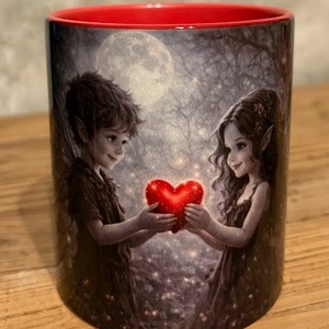 Gótikus tündérgyerekek szerelme bögre, Otthon & Életmód, Konyhafelszerelés, tálalás, Tálalás, Bögre & Csésze, Fotó, grafika, rajz, illusztráció, MESKA