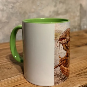 Kobold harcsát fog a folyón bögre - otthon & életmód - konyhafelszerelés, tálalás - tálalás - bögre & csésze - Meska.hu