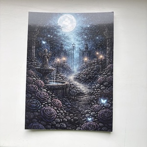 Képeslap - gótikus rózsakert, Otthon & Életmód, Papír, írószer, Ajándékozás kellékei, Képeslap, üdvözlőlap, Fotó, grafika, rajz, illusztráció, Egyedi képeslap digitális rajz alapján készült grafikával, kis szériás nyomtatásban.
Szép kiegészít..., MESKA