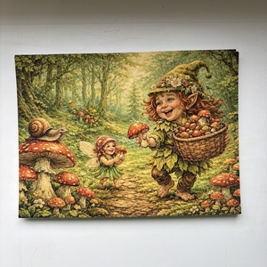 Képeslap - Manólány az erdőben, Otthon & Életmód, Papír, írószer, Ajándékozás kellékei, Képeslap, üdvözlőlap, Fotó, grafika, rajz, illusztráció, MESKA