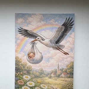 Képeslap - Újszülött érkezése, Otthon & Életmód, Papír, írószer, Ajándékozás kellékei, Képeslap, üdvözlőlap, Fotó, grafika, rajz, illusztráció, MESKA