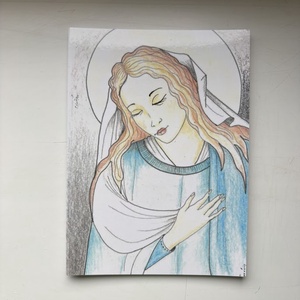 Képeslap - Szűz Mária, Otthon & Életmód, Papír, írószer, Ajándékozás kellékei, Képeslap, üdvözlőlap, Fotó, grafika, rajz, illusztráció, MESKA