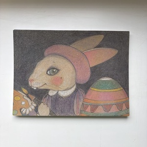 Képeslap - Húsvéti nyúl hímes tojással, Otthon & Életmód, Papír, írószer, Ajándékozás kellékei, Képeslap, üdvözlőlap, Fotó, grafika, rajz, illusztráció, MESKA