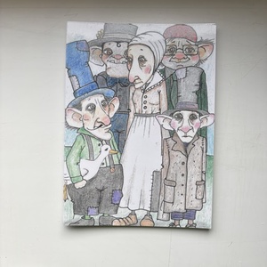 Képeslap - Furcsa társaság, Otthon & Életmód, Papír, írószer, Ajándékozás kellékei, Képeslap, üdvözlőlap, Fotó, grafika, rajz, illusztráció, MESKA